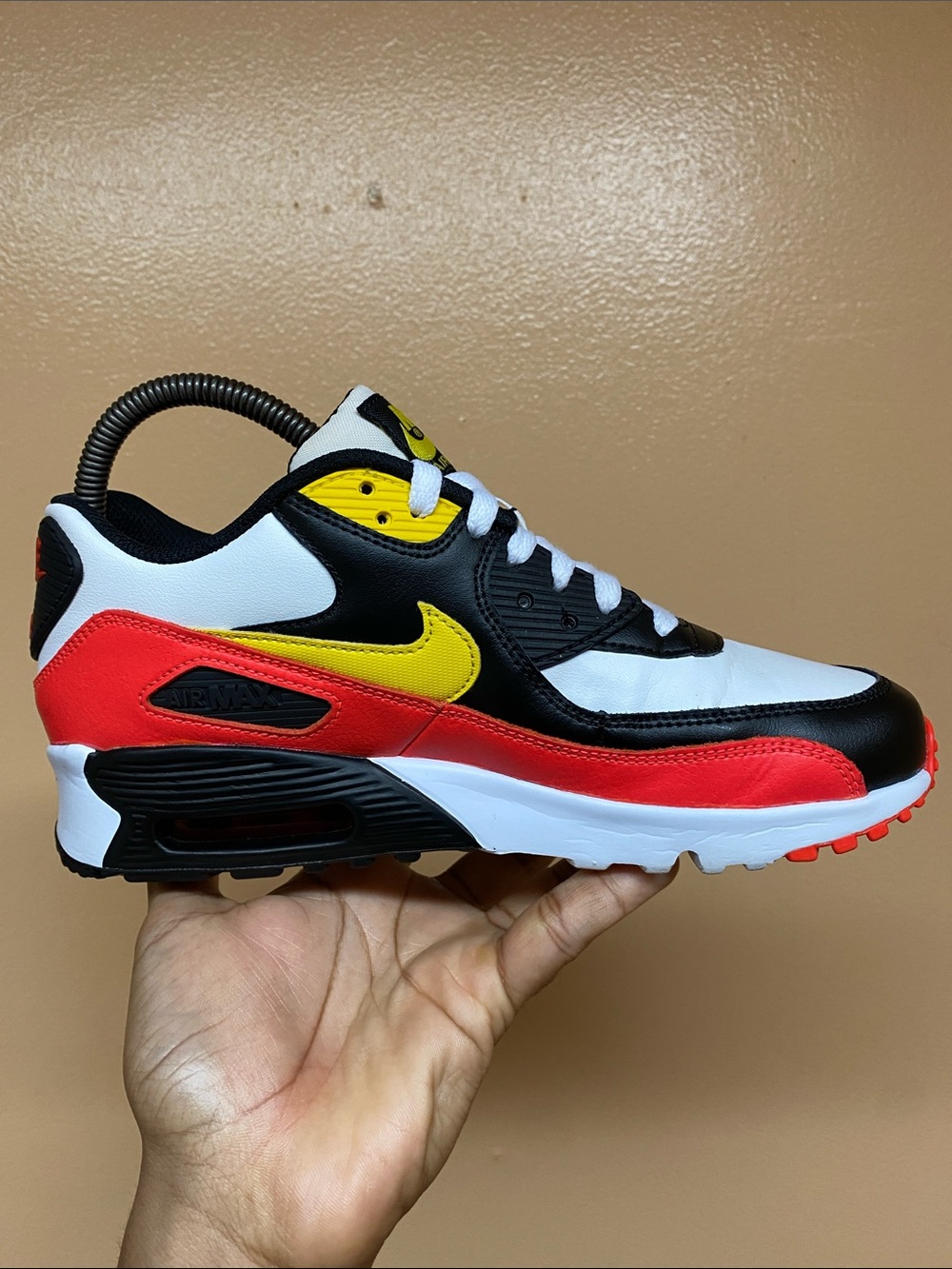 Nike Air Max 90 “White Chrome Yellow Black Bright Crimson” Size 7.5  833412-120 - Picture 7 of 16